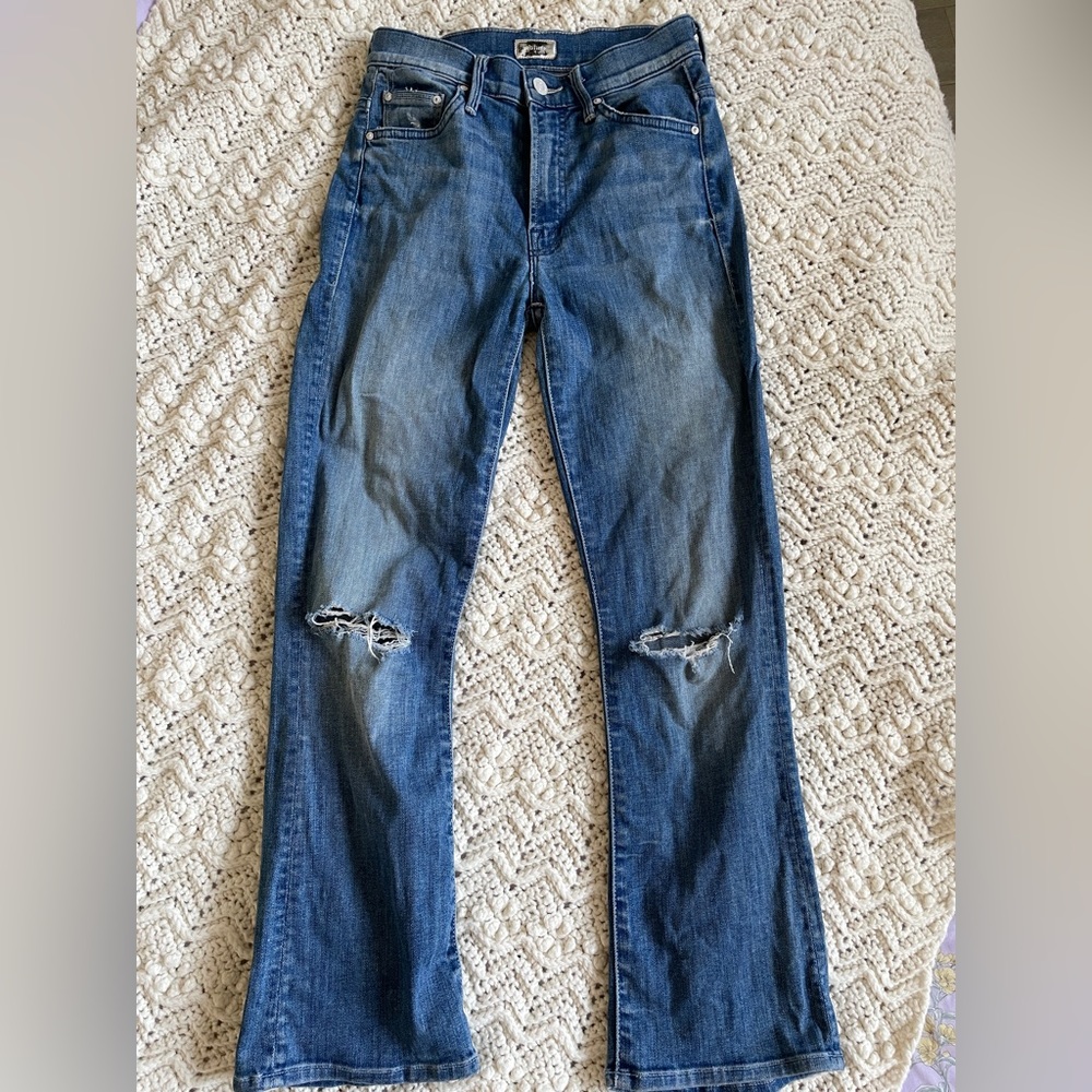 Mother The Insider Crop Jeans (with Custom Back Embroidery) (Size 25)